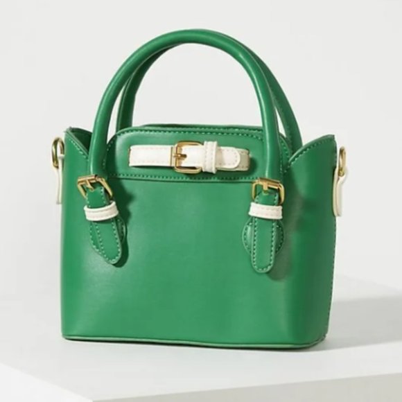 Anthropologie Remi/Reid Agathe Mini Satchel in Kelly Green NWOT Condition - Picture 1 of 11